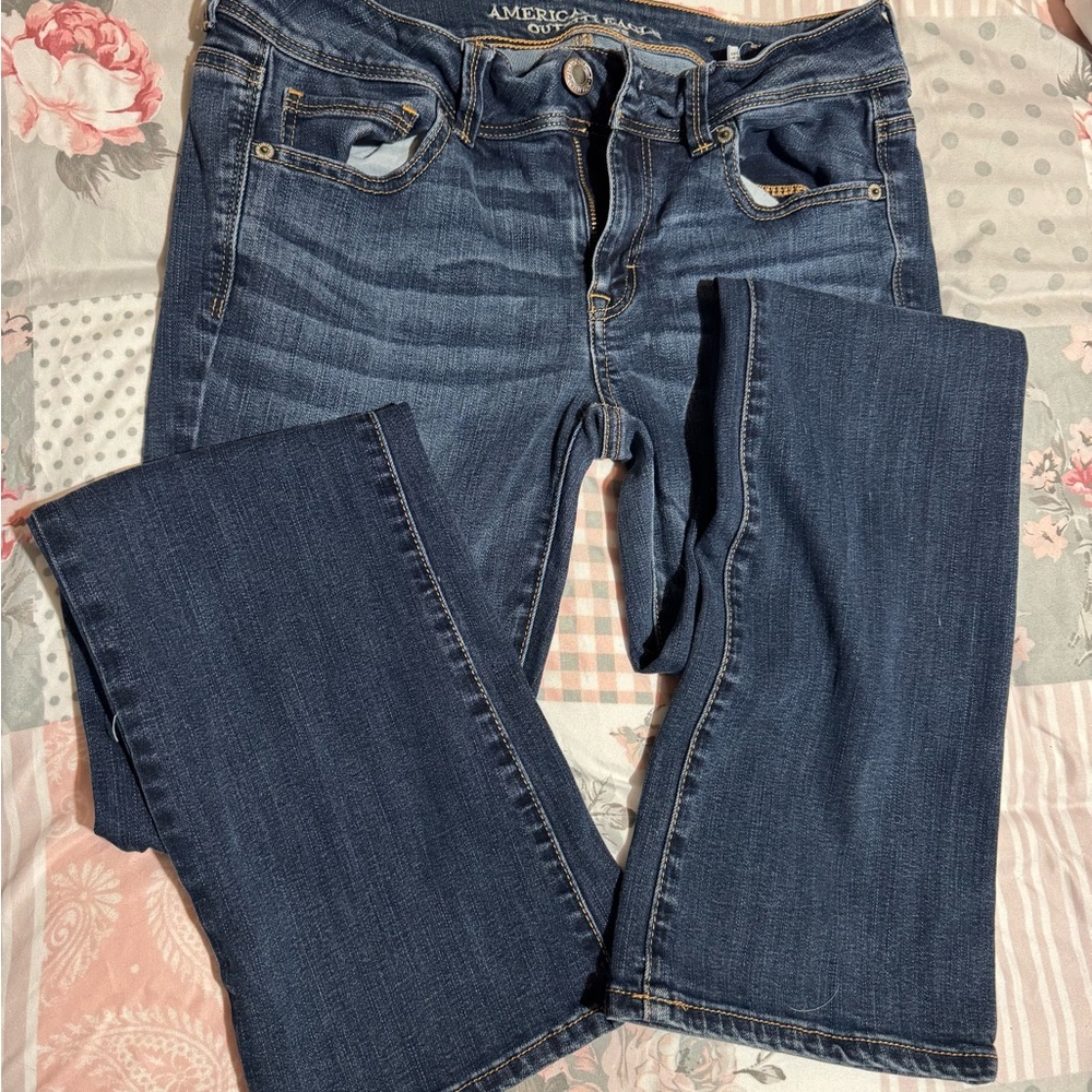 American Eagle Outfitters Women's Dark Blue Skinny Jeans